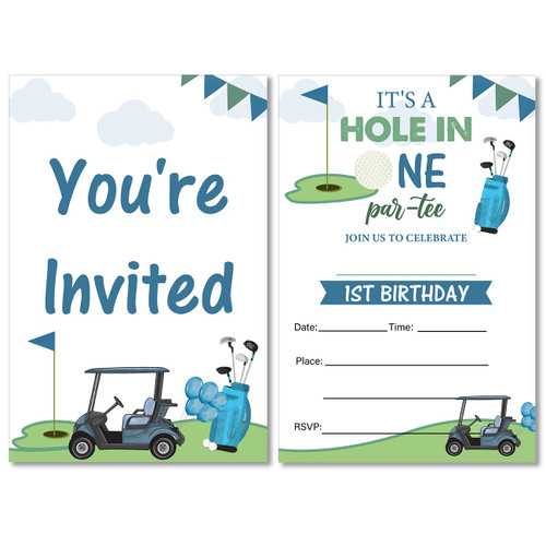 Soiceu Blue Golf 1st Birthday Party Invitations with Envelopes Set of 20 Par-Tee Golf First Birthday Invites Fill in Blank Soiceu Blue Golf 1st Birthday Party Invitations with Envelopes Set of 20 Par-Tee Golf First Birthday Invites Fill in Blank