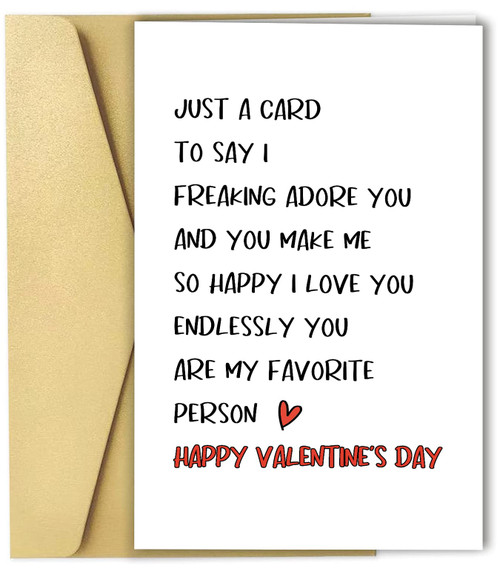 Spercy Romantic Valentine's Day Card Gift for Him Her, Sweet Valentines Day Card,Just A Card to Say I Love You.