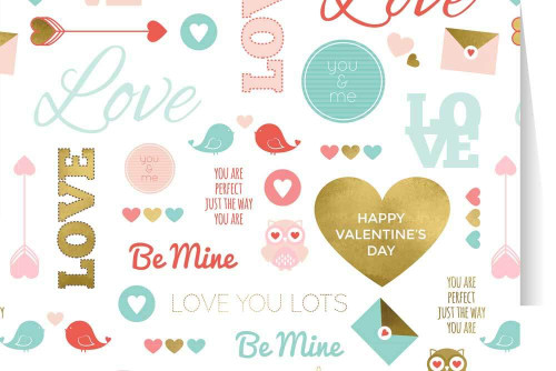 'Love' Valentine's Day Holiday Greeting Card | Single or bundle of 6 (2)