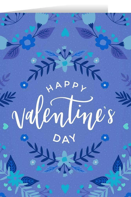 Happy Valentine's Day Blue Valentine's Day Holiday Greeting Card | Single or bundle of 6 (6)