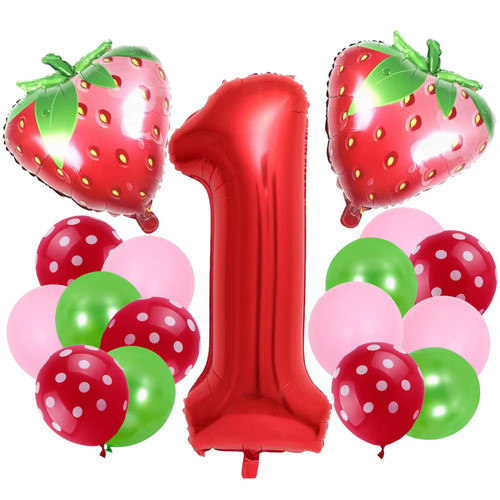 Strawberry Shortcake 1st Birthday Party Decorations,Sweet One Strawberry Birthday Decor,Berry Sweet Themed Birthday Party Supplies for Girl's First Birthday