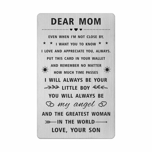 SOUSYOKYO Mom Gift from Son, Thank You Mom Wallet Card from Son, Personalized Mom Wedding Gift from Son, Unique Mothers Day from Son, Mom Christmas Birthday Present SOUSYOKYO Mom Gift from Son, Thank You Mom Wallet Card from Son, Personalized Mom Wedding Gift from Son, Unique Mothers Day from Son, Mom Christmas Birthday Present
