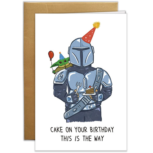 Star War Birthday Card This Is The Way Cake On Your Birthday Card For Her Him Birthday Gift Funny Birthday Card