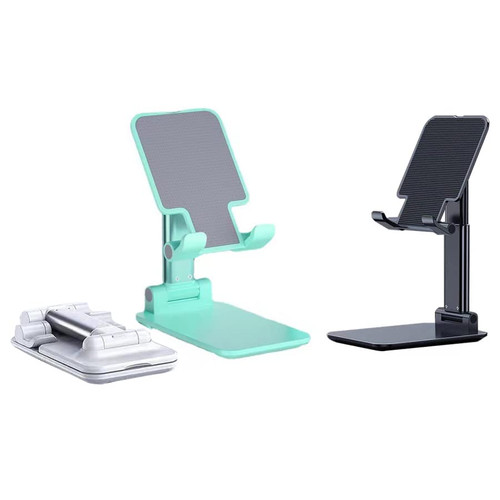Cell Phone Stand for Desk - Fully Foldable & Height Adjustable Cellphone Stand Holder, Portable iPhone Dock Cardle for iPhone 13 12 Mini Pro Max, Samsung Galaxy S22, Kindle, Smartphones(4-10") (white)