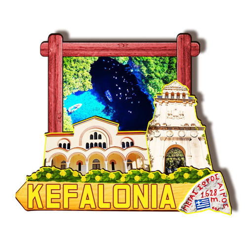 Kefalonia Greece Wooden Magnet 3D Fridge Magnets Travel Collectible Souvenirs Decorations Handmade Crafts 3