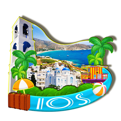 iOS Greece Wooden Magnet 3D Fridge Magnets Travel Collectible Souvenirs Decorations Handmade Crafts 3