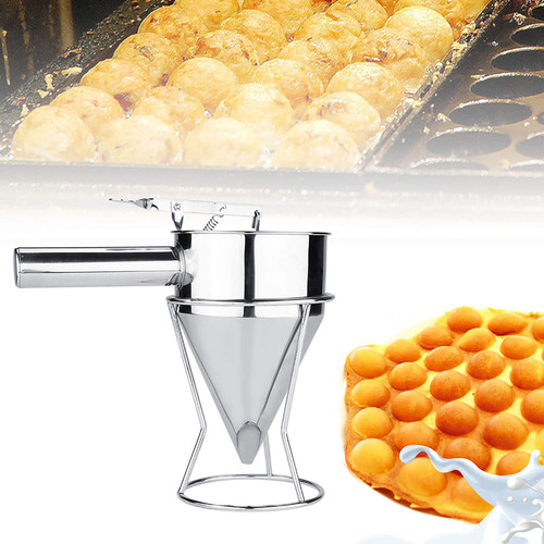 Onical Dispenser,Piston Funnel For Wax,Pancake Batter Dispenser,Confectionery Funnel Stainless Steel Baking Funnel Cake Desserts Cooking Tools With Rack For Home Kitchen Bakery Use