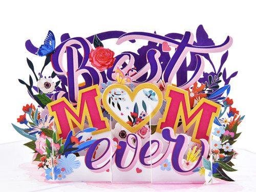 Best Mom Ever Pop Up Greeting Card, Mothers Day Card, Birthday Card