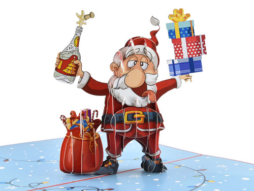 Christmas 3D Pop Up Card Santa Funny Xmas Greeting Card