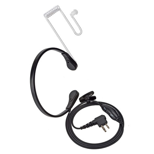 HYSHIKRA Throat Mic, Walkie Talkie Earpiece with Mic, Covert Acoustic Tube Headset with VOX for Motorola CP200 GP2000 XU1100 GP300 Yaesu FT-4XR FT-4VR FT-65R FT-25R Handheld 2-Way Radio HT