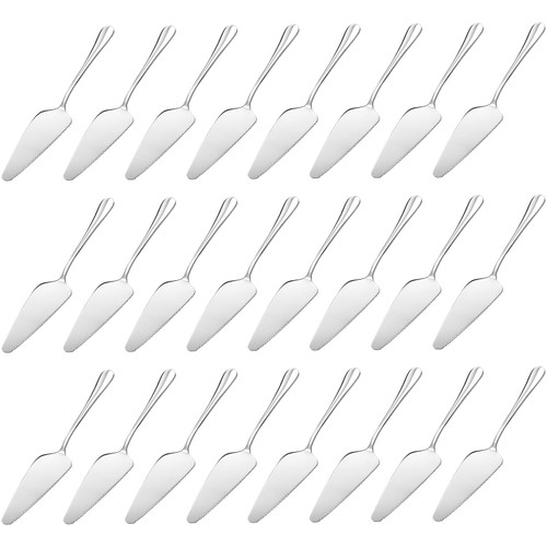 Tosnail 24-Packs Stainless Steel Cake Server Pie Server Pizza Spatula Cake Cutter Slicer Cake Scraper