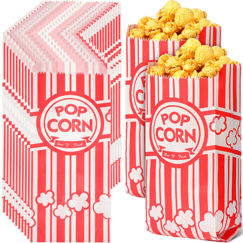 Popcorn Bags for Party, 1 Oz Paper Popcorn Bags Individual Servings Popcorn Boxes Red and White Popcorn Container Popcorn Holder for Circus Carnival Birthday Party Favor(500 Pieces)