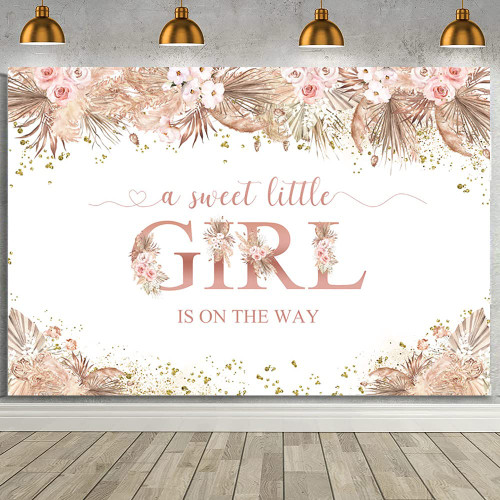 MEHOFOND Boho Baby Shower Backdrop Pink Pampas Grass Baby Girl Shower Decoration Backdrop Banner Boho A Sweet Baby Girl is On The Way Backdrop Background for Cake Table Supplies 10x7ft MEHOFOND Boho Baby Shower Backdrop Pink Pampas Grass Baby Girl Shower Decoration Backdrop Banner Boho A Sweet Baby Girl is On The Way Backdrop Background for Cake Table Supplies 10x7ft