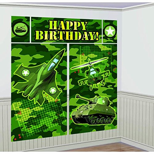 Camouflage Scene Setters Wall Decorating Kit, Birthday