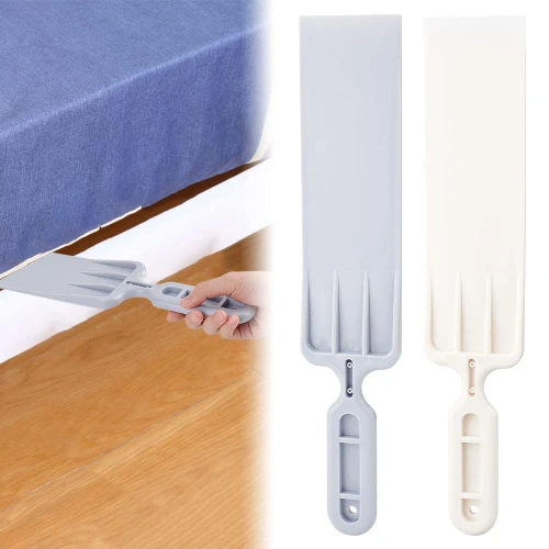 OLYCRAFT 2Pcs 2 Colors Bed Sheet Tucker Tool White Gray POM Plastic Bed Tucker Tool Bed Making Tool Long Bed Sheet Tucker Tool Tucking Paddle for Bed Making Easier Changing Sheets