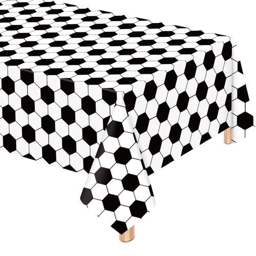 WNINK 12 Pack Soccer Party Tablecloths Disposable Plastic Soccer Birthday Table Cloth Sports Ball Party Table Covers for Theme Baby Shower Birthday Outdoor Picnic Party Supplies Decor, 54 x 108 Inch