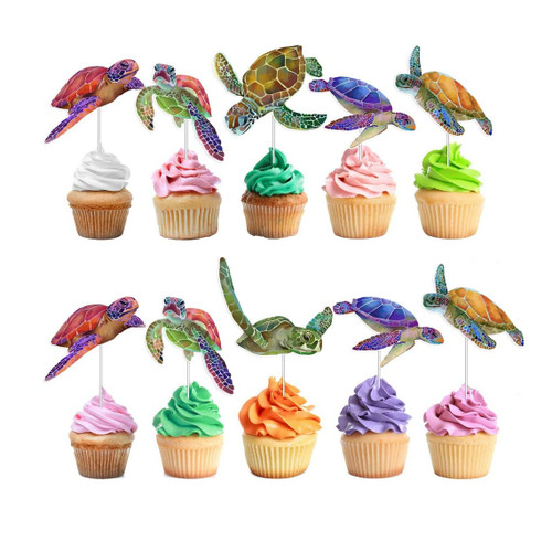 Turtles Cupcake Toppers | Sea Animals Baby Shower Party Supplies | Sea Turtle Theme Birthday Decorations for Kids | Turtles Cupcake Toppers | Sea Animals Baby Shower Party Supplies | Sea Turtle Theme Birthday Decorations for Kids |