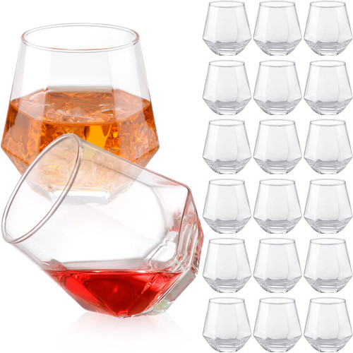 Zopeal Set of 18 10 oz Diamond Glasses Stemless Wine Glasses Whiskey Glasses Small Cocktail Glasses Geometric Tilting Diamond Shaped Drinking Glasses Short Tumblers Anti Rocking Cup for Women Men Zopeal Set of 18 10 oz Diamond Glasses Stemless Wine Glasses Whiskey Glasses Small Cocktail Glasses Geometric Tilting Diamond Shaped Drinking Glasses Short Tumblers Anti Rocking Cup for Women Men