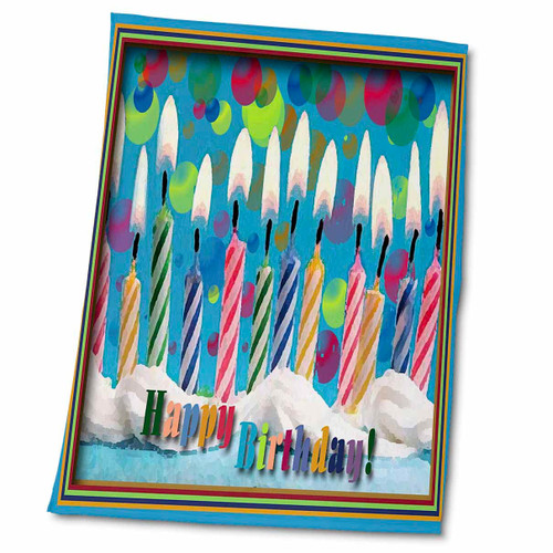 3dRose Beverly Turner Design - Candles on a Cake, Happy Birthday - Towels (twl-13054-2) 3dRose Beverly Turner Design - Candles on a Cake, Happy Birthday - Towels (twl-13054-2)