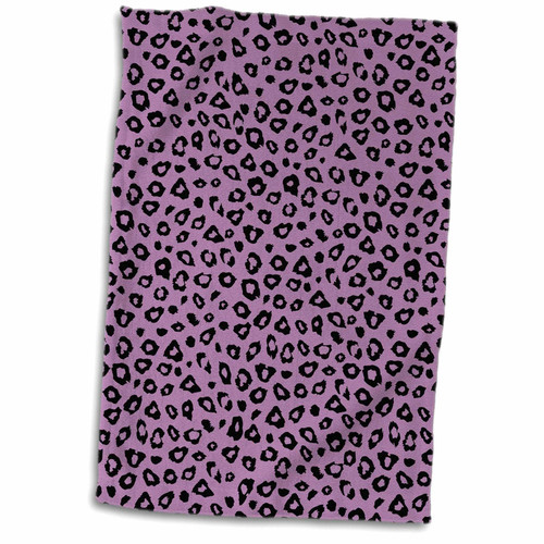 3dRose PS Animal Print - Purple and Black Leopard Print - Towels (twl-201485-1)