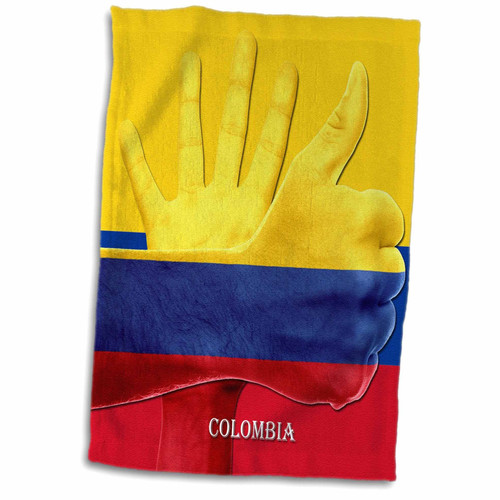 3dRose Flag of Colombia Hands Pride and Background - Towels (twl-210437-1)