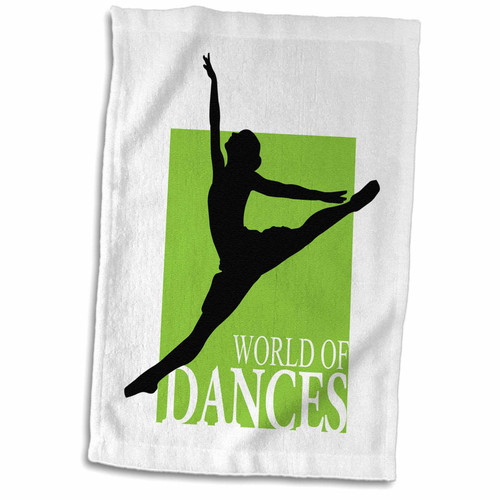 3dRose World of Dances with Grand Jete Ballerina in White and Green - Towels (twl-219672-1) 3dRose World of Dances with Grand Jete Ballerina in White and Green - Towels (twl-219672-1)