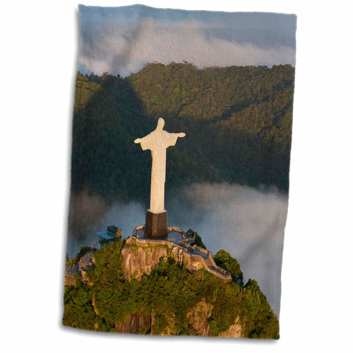 3dRose Statue of Jesus on Corcovado mountain, Rio de Janeiro - Towels (twl-228641-1)