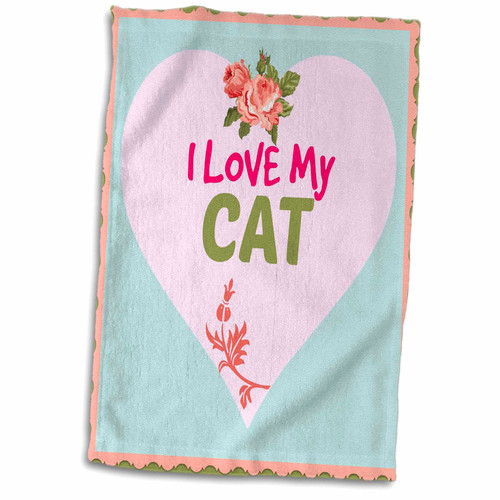 3dRose RinaPiro - Cat Quotes - I Love my cat. Pet. Animal. Love. - Towels (twl-232807-1) 3dRose RinaPiro - Cat Quotes - I Love my cat. Pet. Animal. Love. - Towels (twl-232807-1)