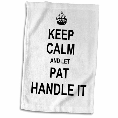 3dRose Keep Calm and Let Pat Handle it - Funny Personal Name - Towels (twl-233354-1)