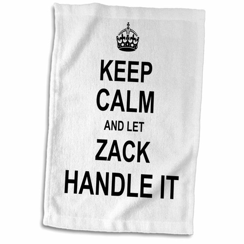 3dRose Keep Calm and Let Zack Handle it - funny personal name - Towels (twl-233424-1)
