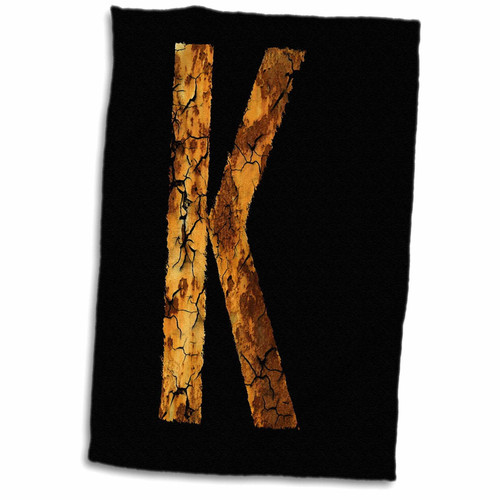3dRose Sven Herkenrath Letter - Golden Letter K - Towels (twl-236661-1)