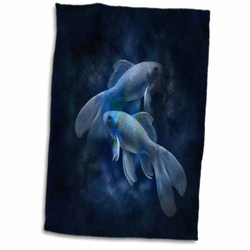 3dRose Sven Herkenrath Sealife - Fantasy Fish in Blue Design - Towels (twl-236790-1)