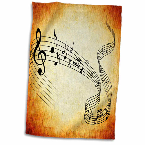 3dRose Sven Herkenrath Music - Antique Music Style Sheet - Towels (twl-236864-1)