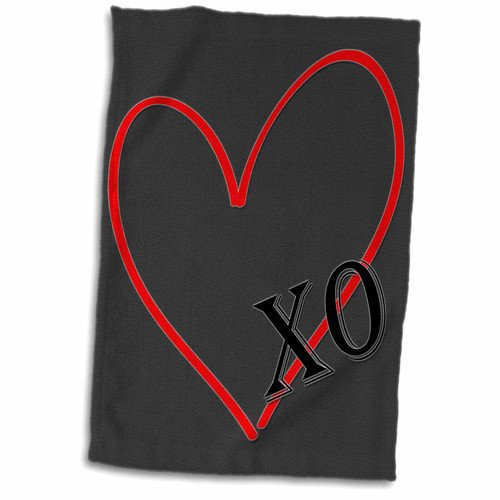 3dRose RinaPiro - Love Quotes - Love. Heart. XO. Valentines day. - Towels (twl-237100-1) 3dRose RinaPiro - Love Quotes - Love. Heart. XO. Valentines day. - Towels (twl-237100-1)
