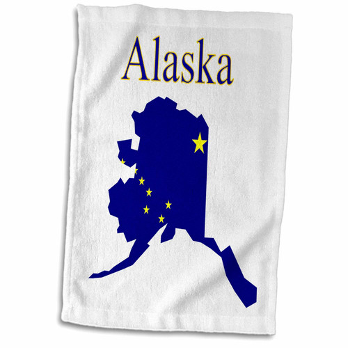 3dRose Image of Alaska in Flag Colors with State Name - Towels (twl-240724-1)