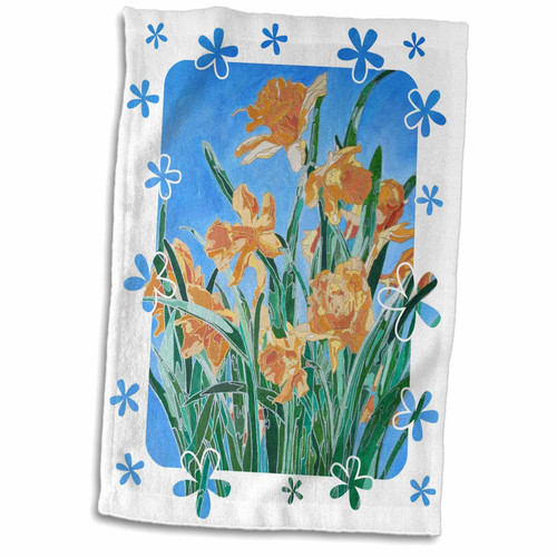 3dRose Taiche - Acrylic Painting - Daffodils - Golden Daffodils - Towels (twl-243182-1)