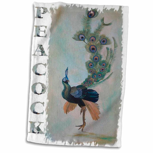 3dRose Taiche - Acrylic Painting - Peacock - Peacock - Towels (twl-243198-1)