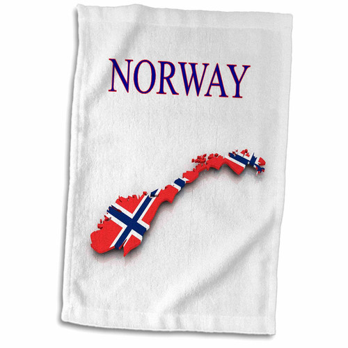3dRose Image of Exotic Norway Map with Flag Colors - Towels (twl-243625-1)