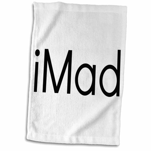 3dRose Xander Funny Quotes - iMad, Black Lettering on a White Background - Towels (twl-244965-1) 3dRose Xander Funny Quotes - iMad, Black Lettering on a White Background - Towels (twl-244965-1)