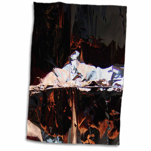 3dRose Image of Black Orange Silver Gothic Foil Abstract Photo - Towels (twl-245251-1)