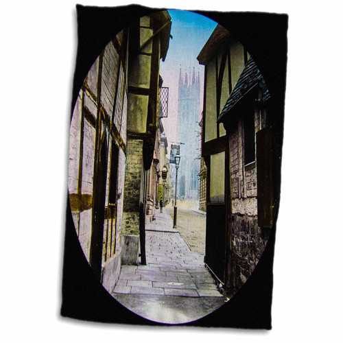 3dRose A Victorian Era Street in Warwick England Magic Lantern Vintage - Towels (twl-246169-1)