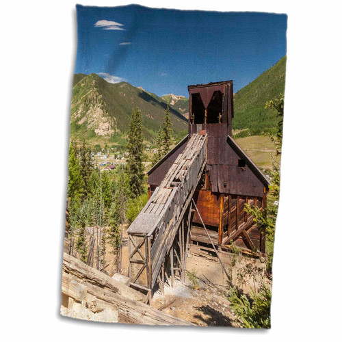3dRose Colorado, San Juan Mountains. Abandoned mine building above... - Towels (twl-250704-1)