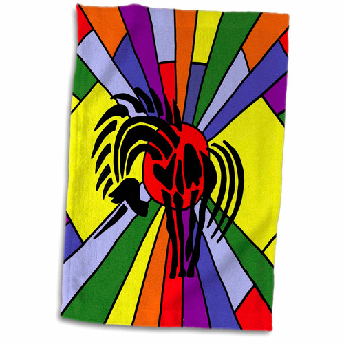 3dRose Fun Colorful Unicorn Silhouette and Pattern Abstract Art - Towels (twl-251950-1)