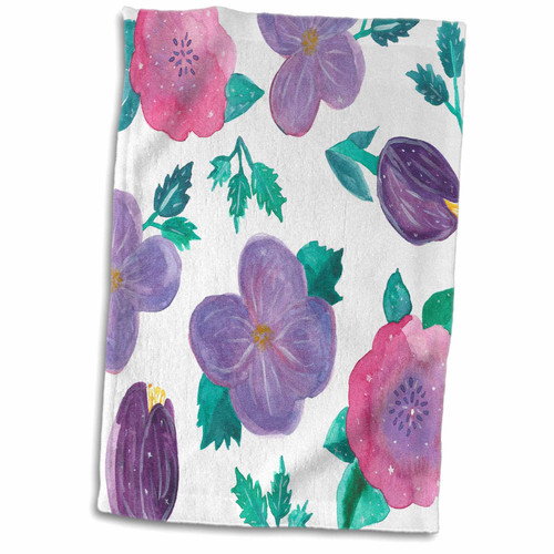 3dRose Janna Salak Designs Boho - Watercolor Floral Pink and Purple - Towels (twl-252129-1) 3dRose Janna Salak Designs Boho - Watercolor Floral Pink and Purple - Towels (twl-252129-1)