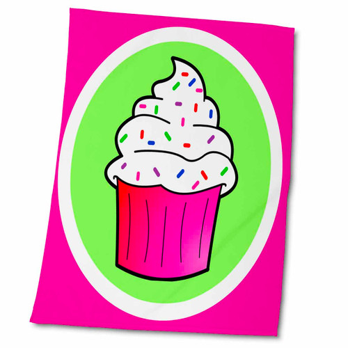 3dRose Cute Cupcake White Frosting with Sprinkles - Kawaii Cakes - Pink - Towels (twl-43129-2) 3dRose Cute Cupcake White Frosting with Sprinkles - Kawaii Cakes - Pink - Towels (twl-43129-2)