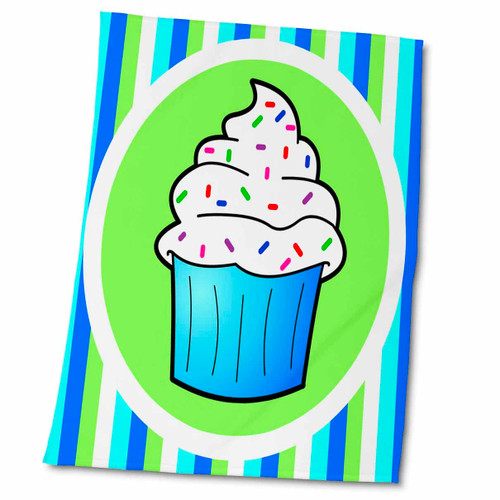 3dRose Cute Cupcake White Frosting with Sprinkles - Kawaii Cakes - Blue - Towels (twl-43130-2) 3dRose Cute Cupcake White Frosting with Sprinkles - Kawaii Cakes - Blue - Towels (twl-43130-2)