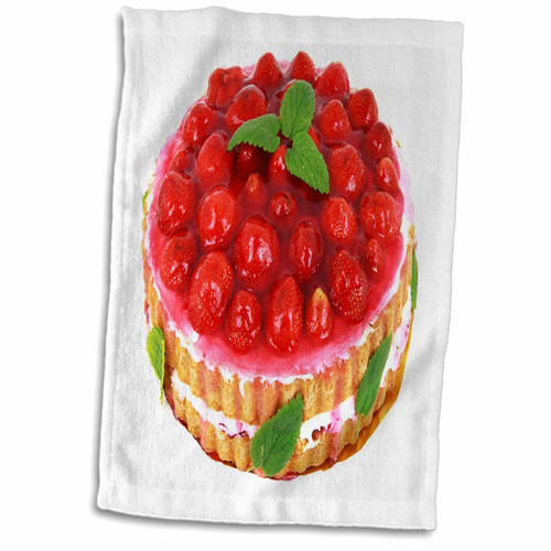 3dRose Florene Food and Beverage - Strawberry Shortcake - Towels (twl-46530-1)