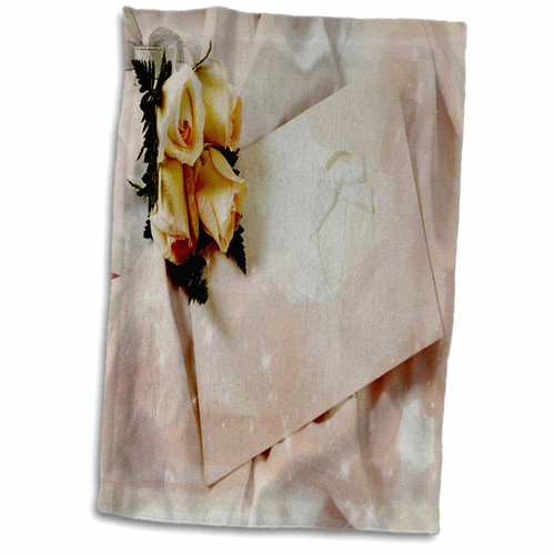 3dRose Sandy Mertens Celebrations - Wedding, Anniversary Roses with Card - Towels (twl-48769-1)