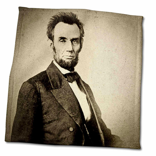 3dRose Abraham Lincoln Stereoview Card Sepia - Towels (twl-77398-3)