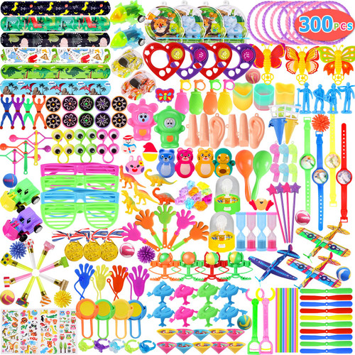 Thuodo 300pcs Party Favors for Kids Goodie Bags Stuffers, Fidget Toys Pack, Pinata Filler, Classroom Rewards, Birthday Party Gift Bulk Toys, Carnival Games and Treasure Box Prizes, Christmas Gifts